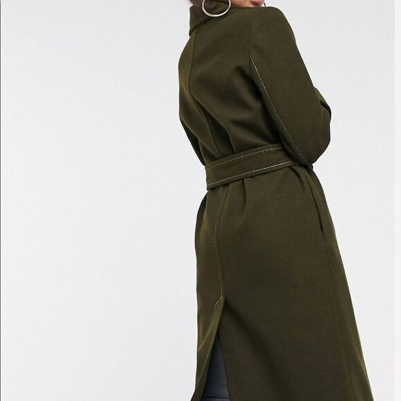 ASOS Khaki Green topcoat - Picture 7 of 8